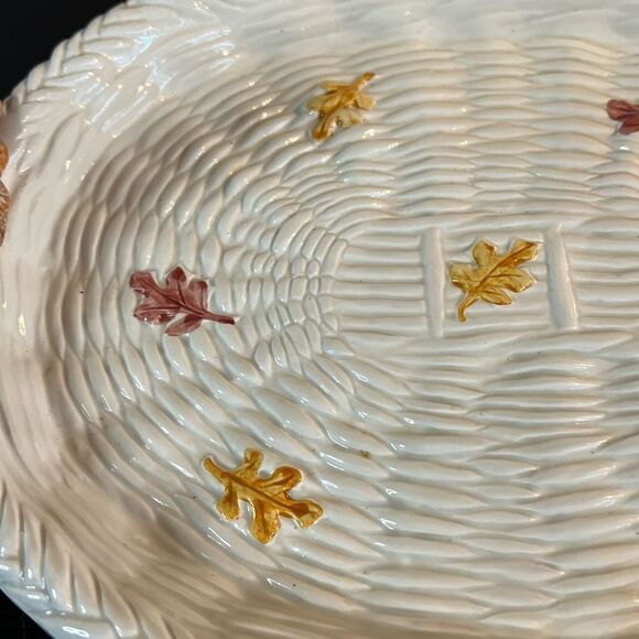 Fitz & Floyd 1990 pilgrims progress thanksgiving serving tray - Picture 5 of 16